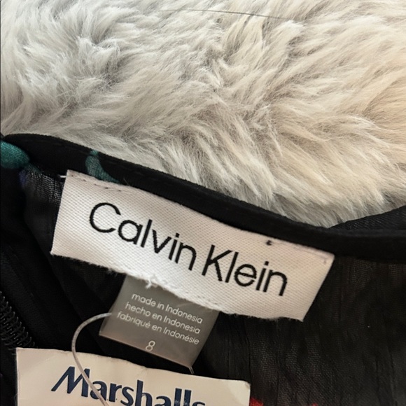 Calvin Klein Black Floral Long Sleeve Dress - Picture 9 of 12